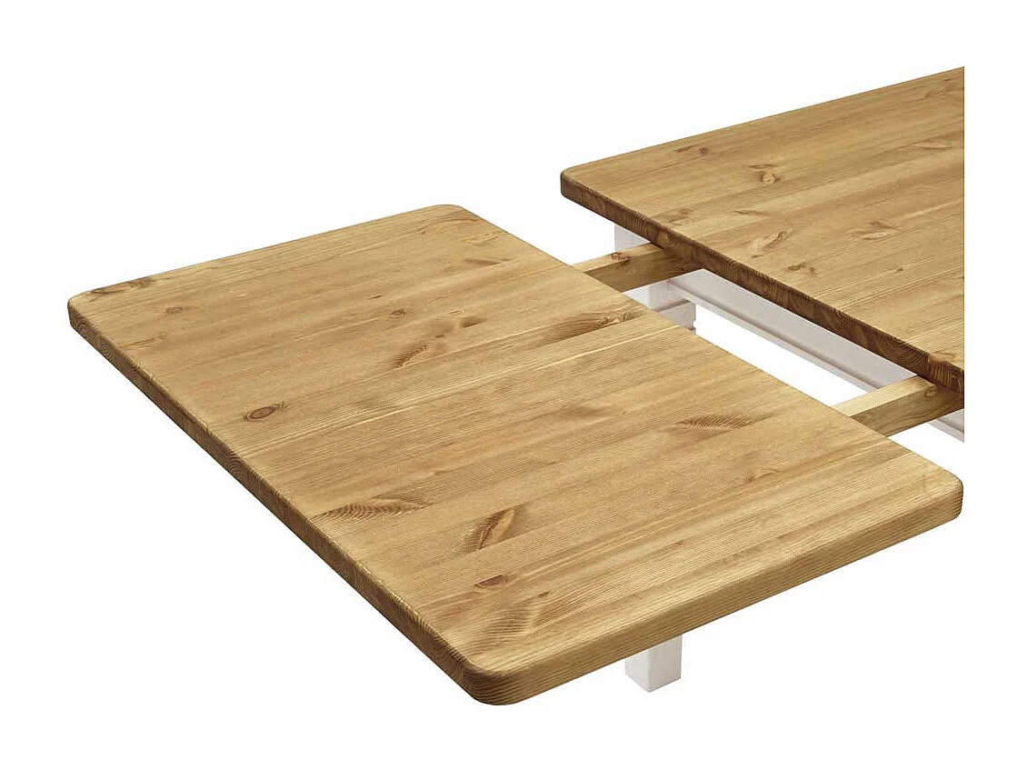 Massivholz Esstisch in Weiß Landhaus