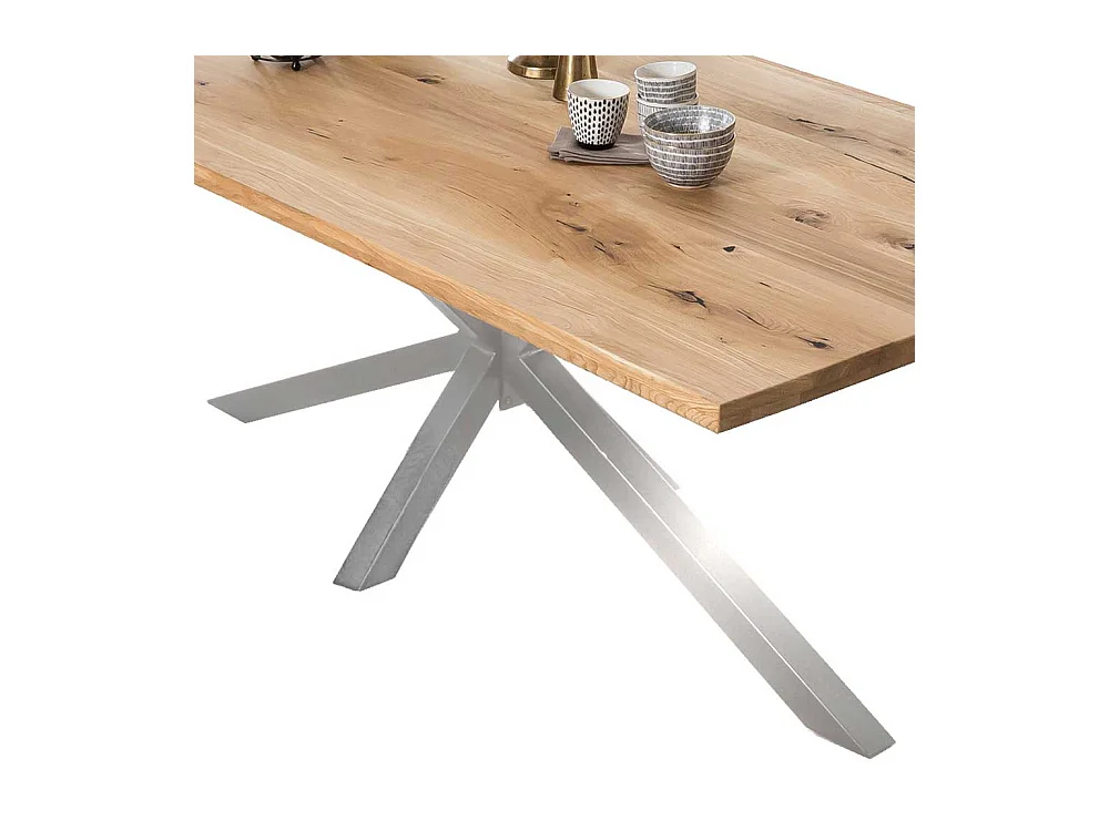 Esszimmertisch aus Wildeiche Massivholz und Eisen Loft Design