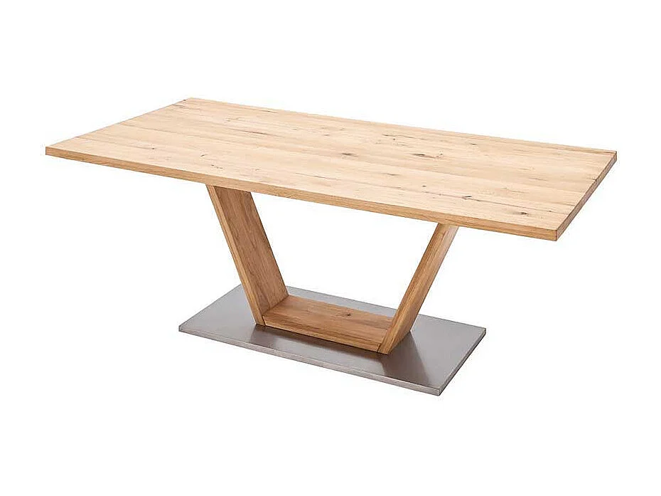 Tisch aus Balkeneiche V-Säule