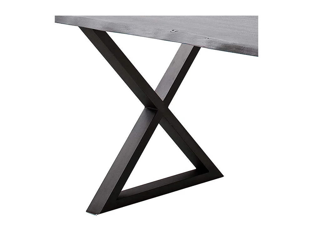 Esstisch Massivholz Esstisch in Akazie Grau mit X Gestell