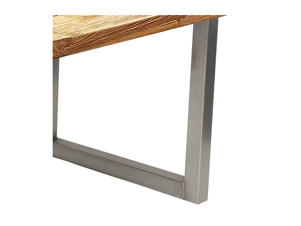 Designer Tisch aus Teak Recyclingholz und Stahl 100 cm tief