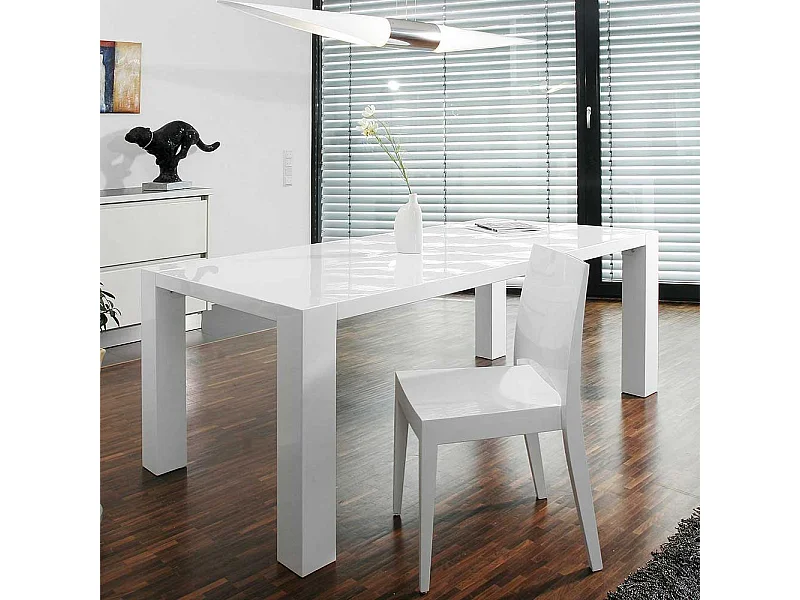 Esszimmer Tisch in Hochglanz Weiß 200 cm breit