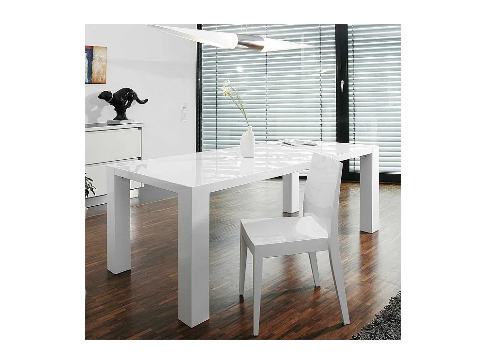 Esszimmer Tisch in Hochglanz Weiß 200 cm breit