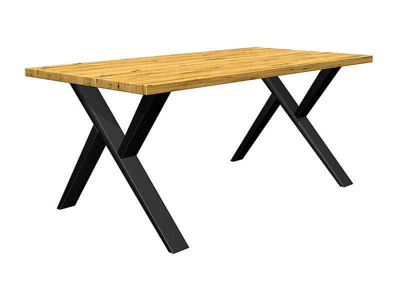 Eiche Tisch mit Metallgestell in modernem Design 77 cm hoch