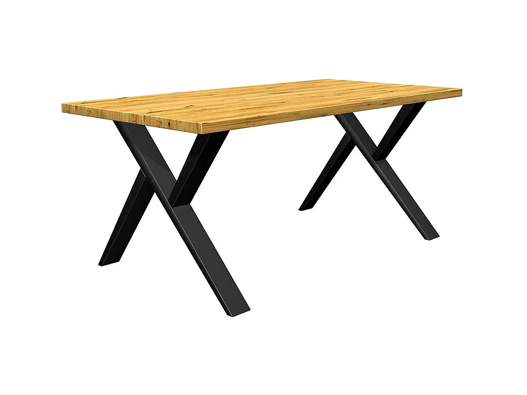 Eiche Tisch mit Metallgestell in modernem Design 77 cm hoch