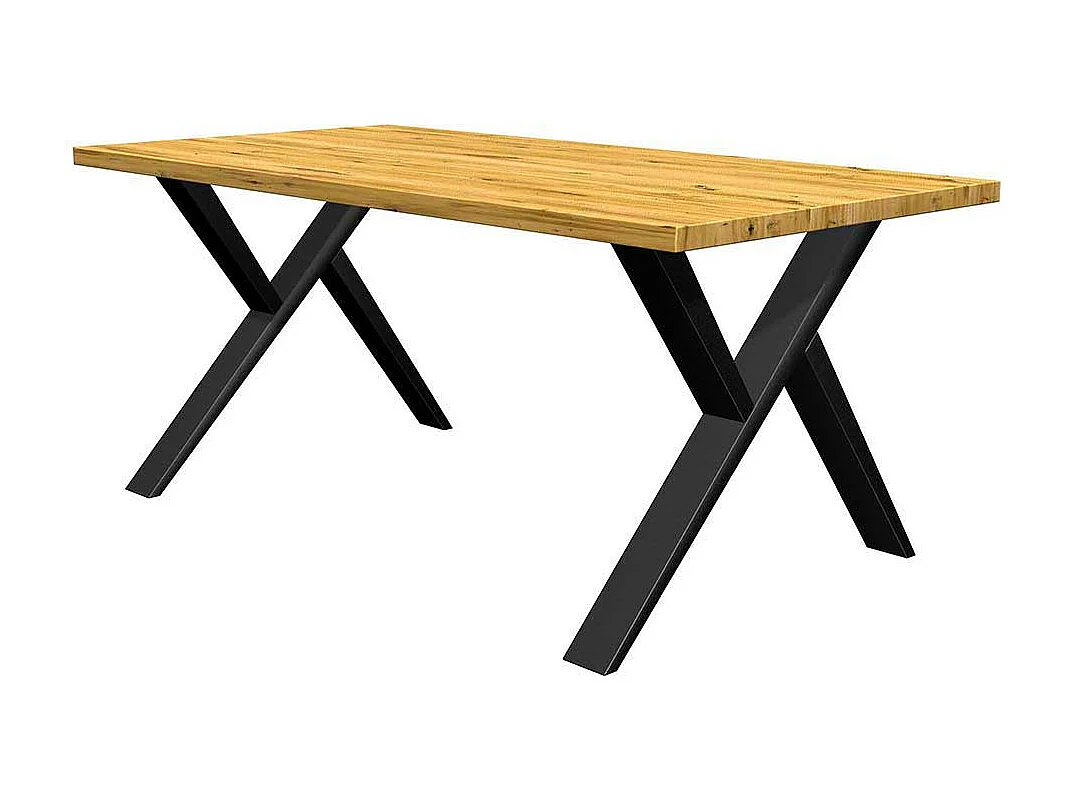 Eiche Tisch mit Metallgestell in modernem Design 77 cm hoch