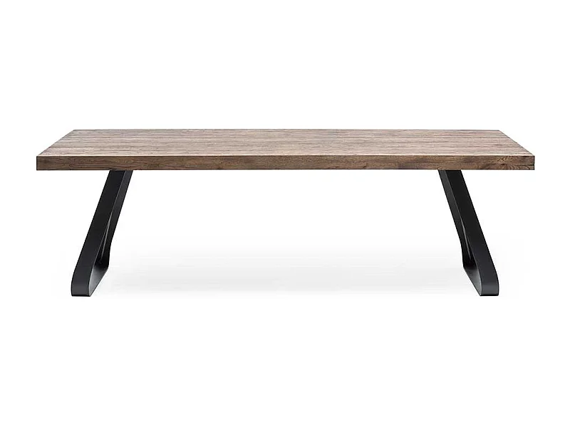 Esszimmer Tisch aus Asteiche Massivholz Bügelgestell aus Metall