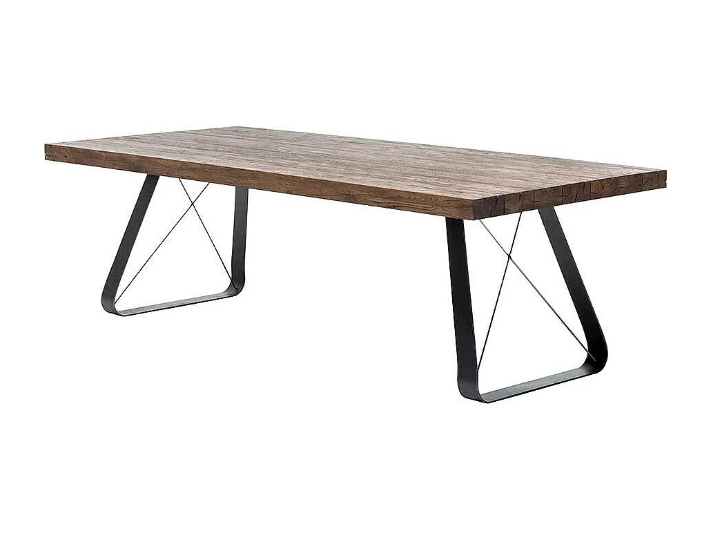 Esszimmer Tisch aus Asteiche Massivholz Bügelgestell aus Metall