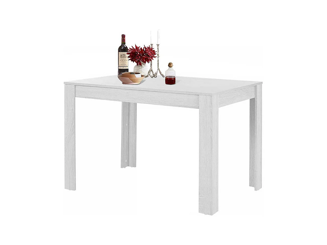 Esstisch in Weiß 80 cm tief