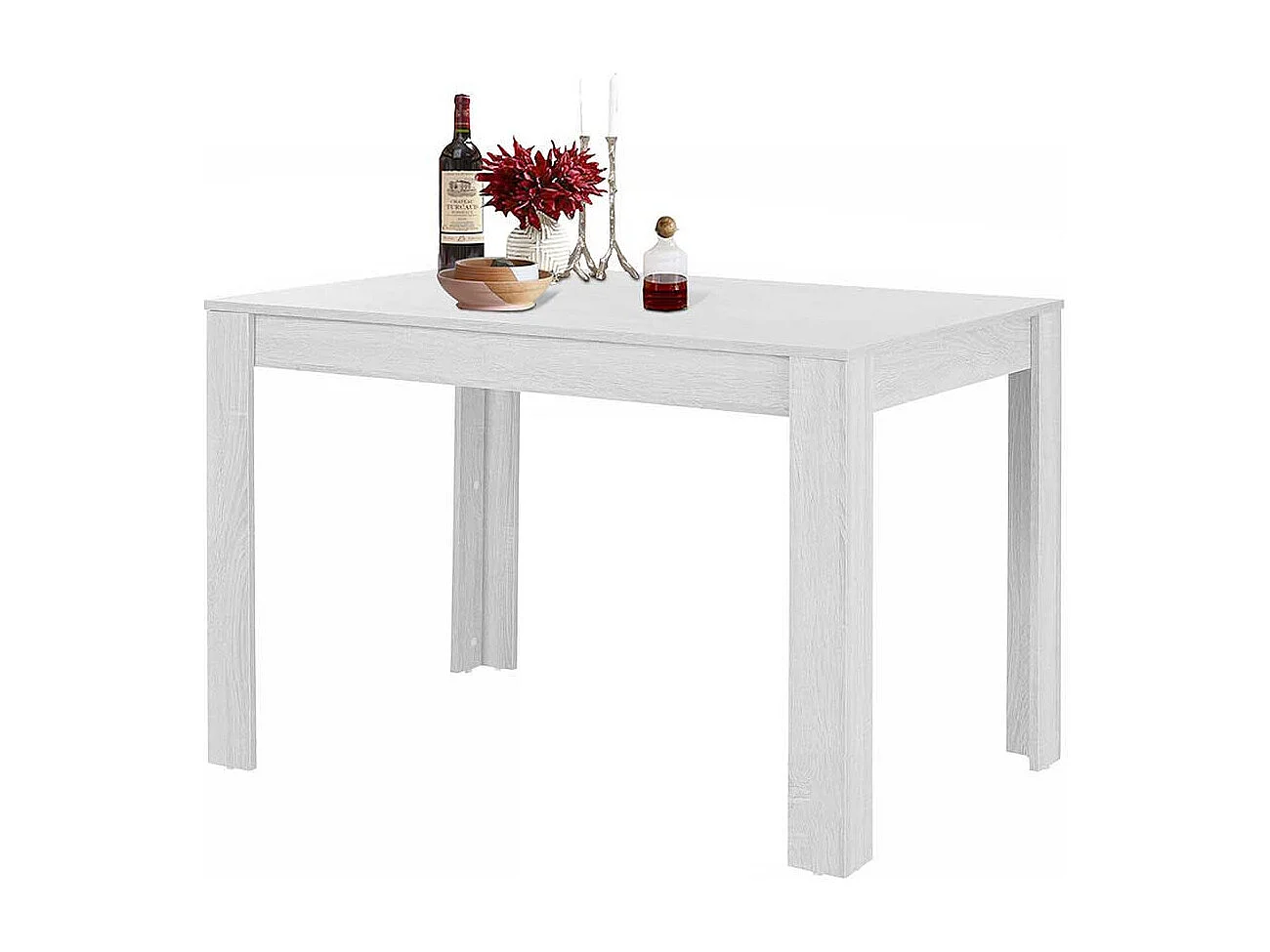 Esstisch in Weiß 80 cm tief