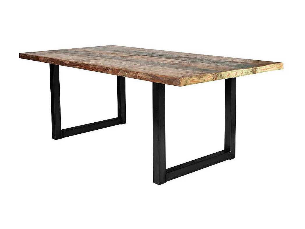 Tisch aus Recyclingholz Stahl