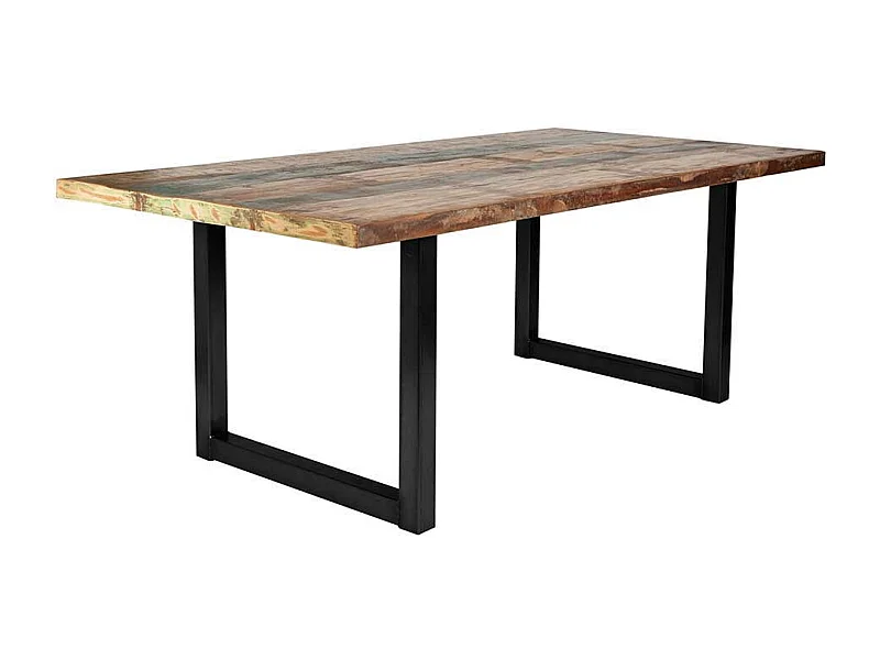 Tisch aus Recyclingholz Stahl