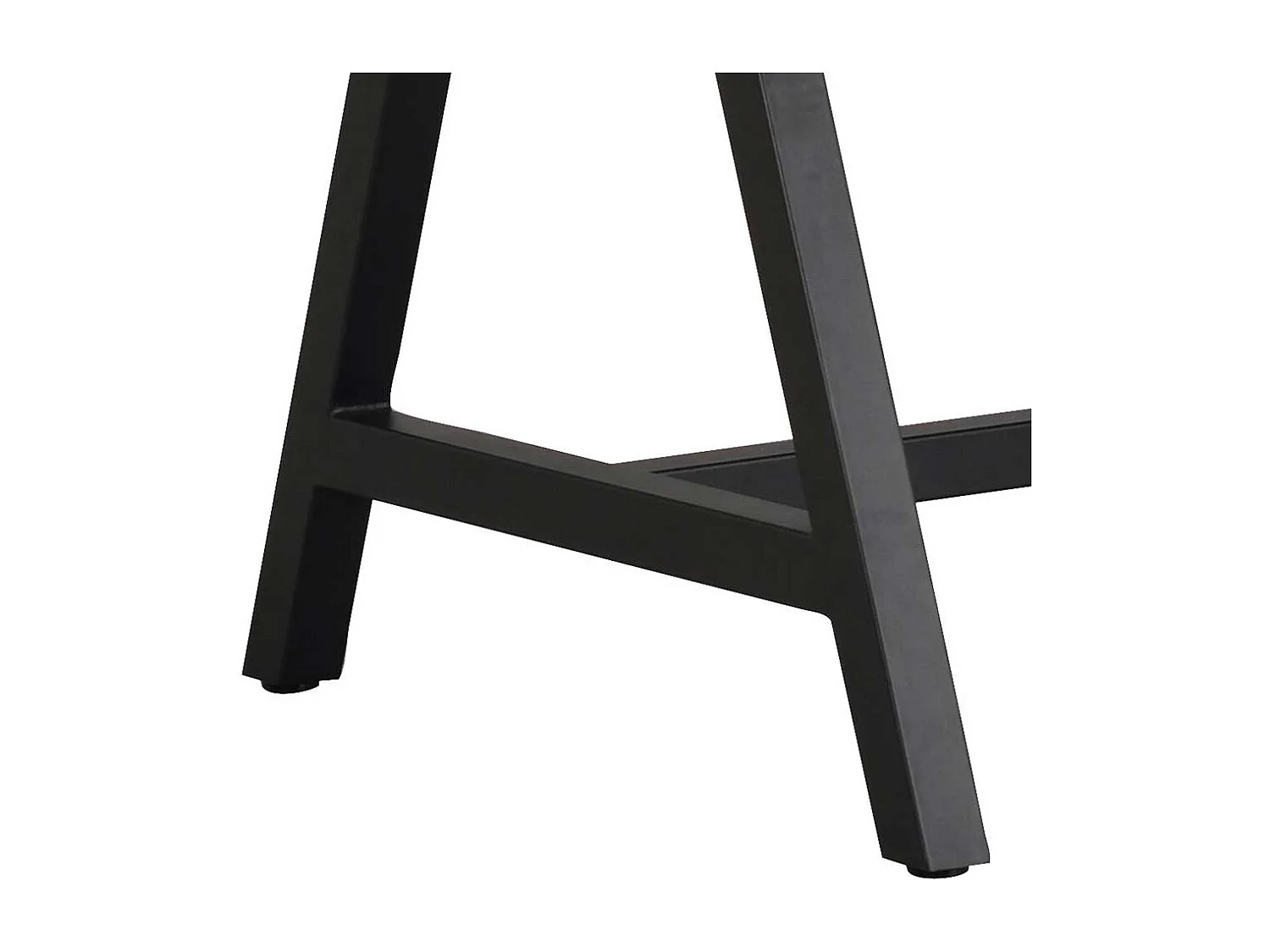 Schwarzer Küchen Tisch mit A Fußgestell Massivholzplatte