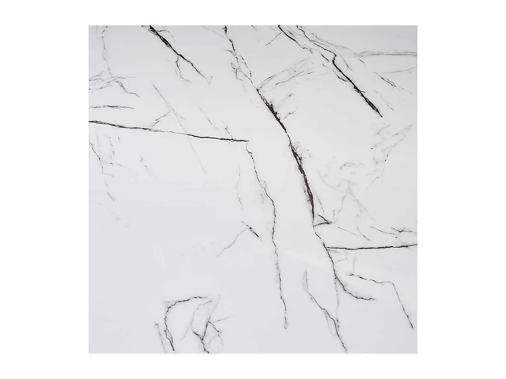 Design Glastisch in Weiß Marmoroptik Chromfarben