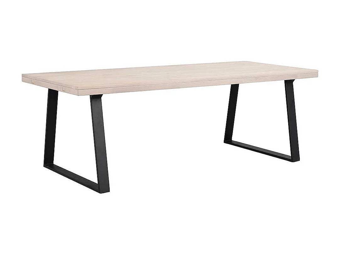 Esszimmer Tisch in Eichefarben White Wash Metallgestell