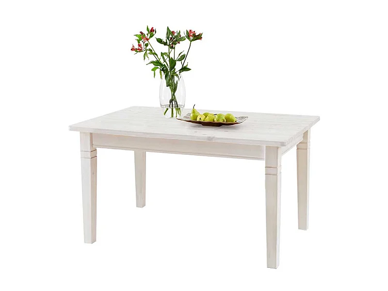 Esstisch im Landhausstil Kiefer Weiß massiv