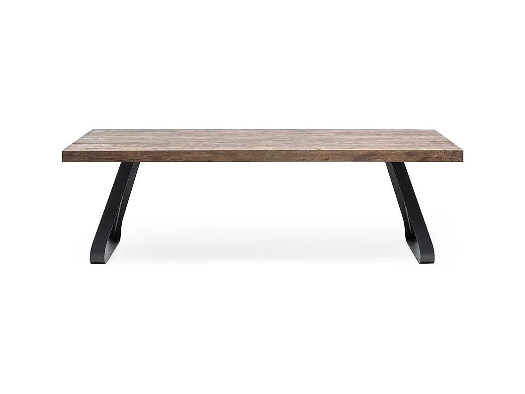 Esszimmer Tisch aus Asteiche Massivholz Bügelgestell aus Metall