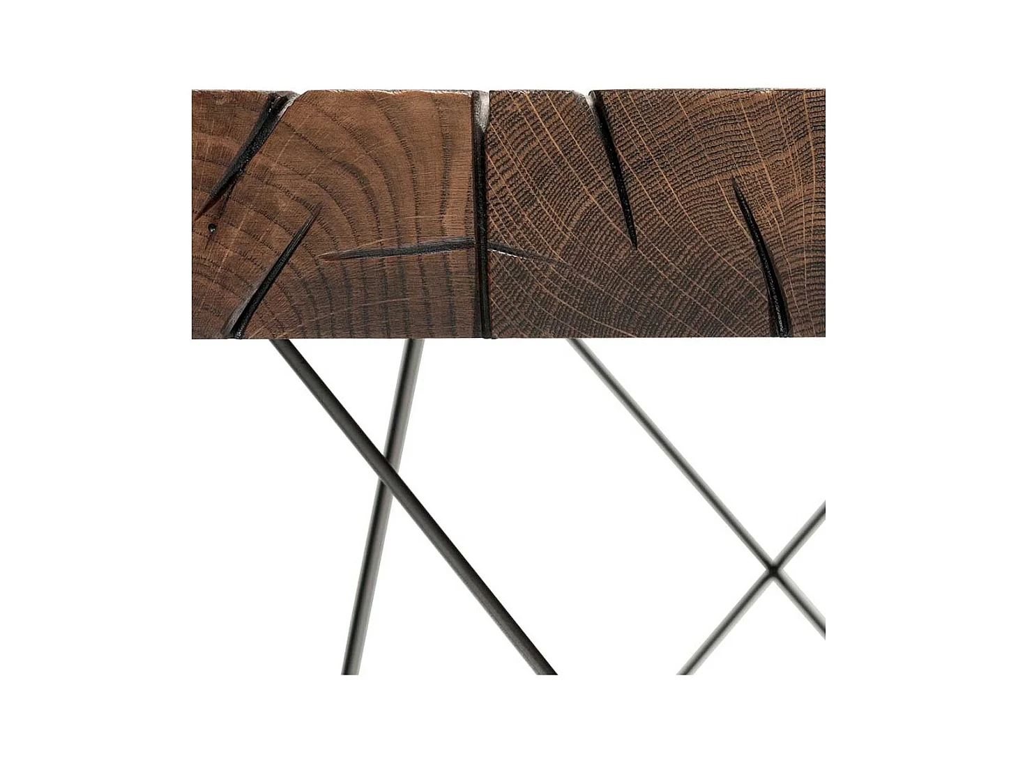 Esszimmer Tisch aus Asteiche Massivholz Bügelgestell aus Metall