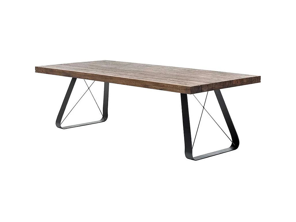 Esszimmer Tisch aus Asteiche Massivholz Bügelgestell aus Metall