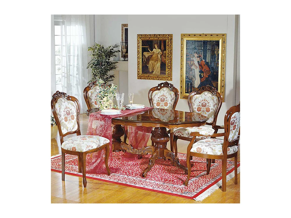 Esszimmertisch im Barock Design Nussbaum furniert