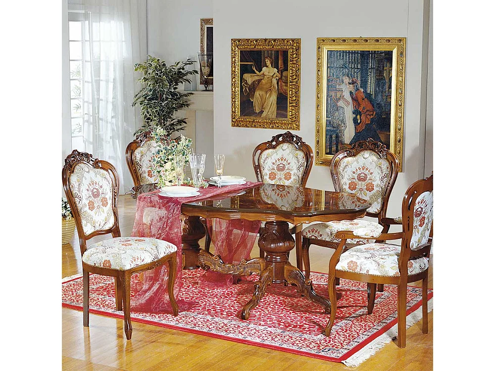 Esszimmertisch im Barock Design Nussbaum furniert