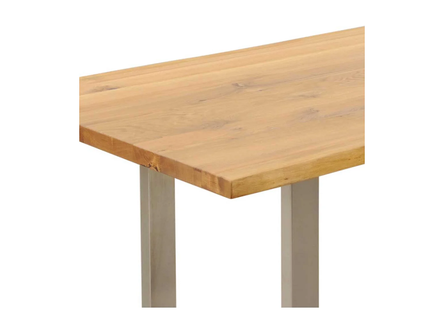 Esszimmertisch mit Baumkante Wildeiche massiv Metall