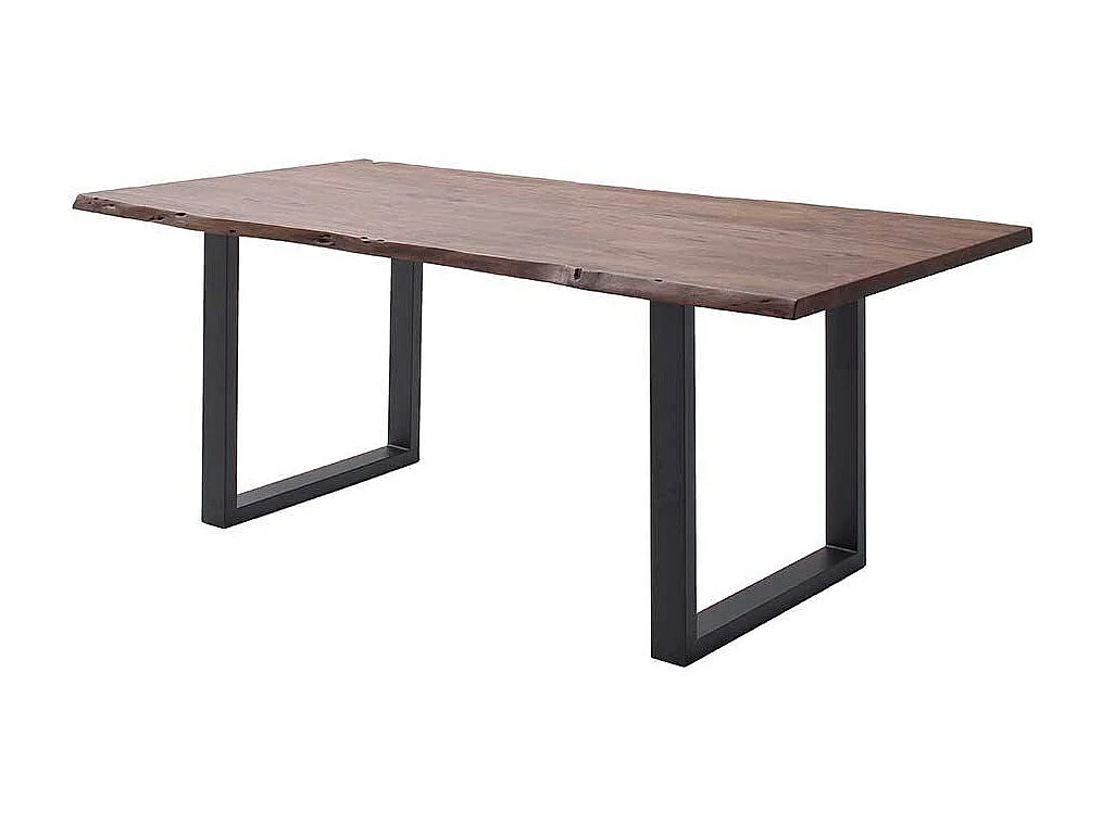 Esstisch Tisch mit natürlicher Baumkante und Bügelgestell