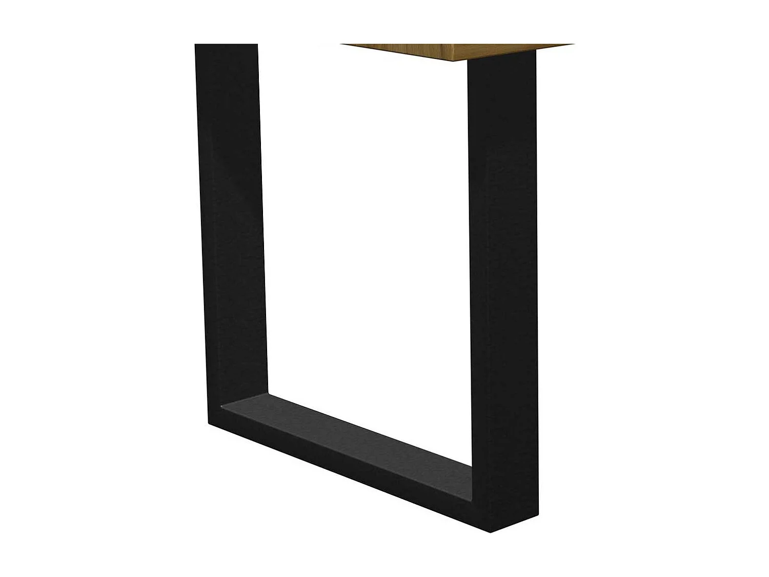 Tisch aus Eiche und Metall mit Bügelgestell 77 cm hoch