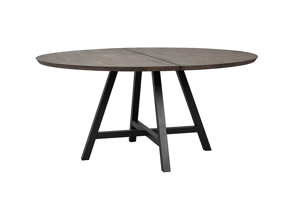 Echtholztisch mit Metall Vierfußgestell 150 cm Durchmesser