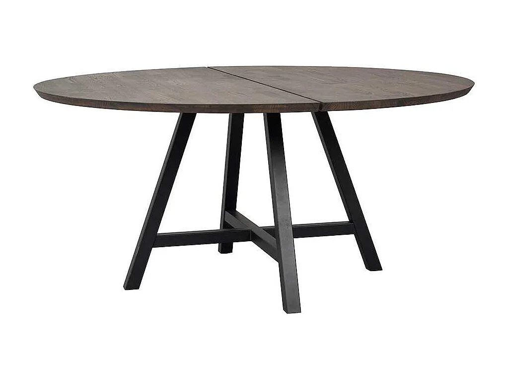 Echtholztisch mit Metall Vierfußgestell 150 cm Durchmesser