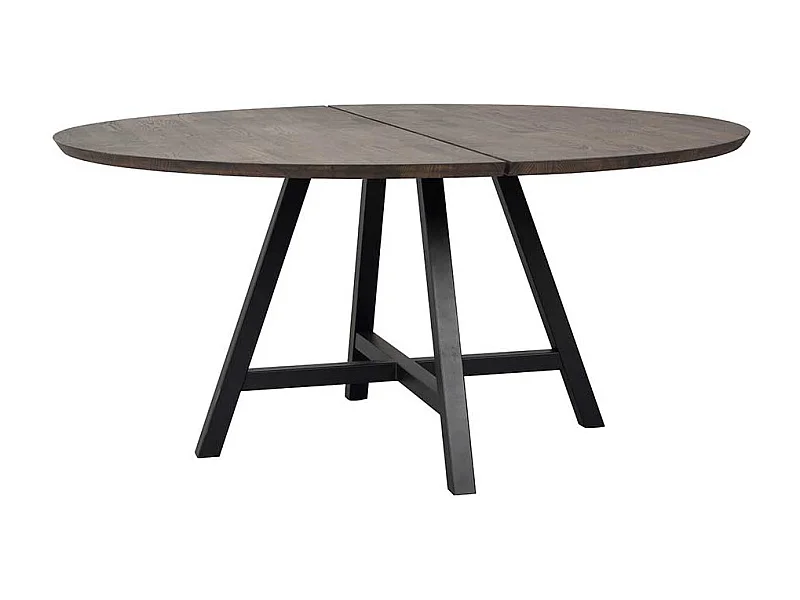 Echtholztisch mit Metall Vierfußgestell 150 cm Durchmesser