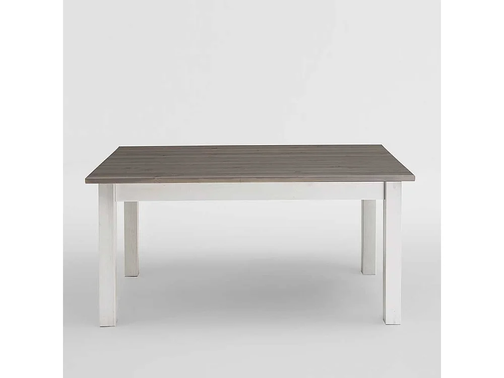 Tisch in Weiß Grau Kiefer Massivholz