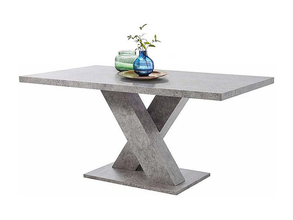 Esszimmer Tisch in Beton Grau X-Füßen