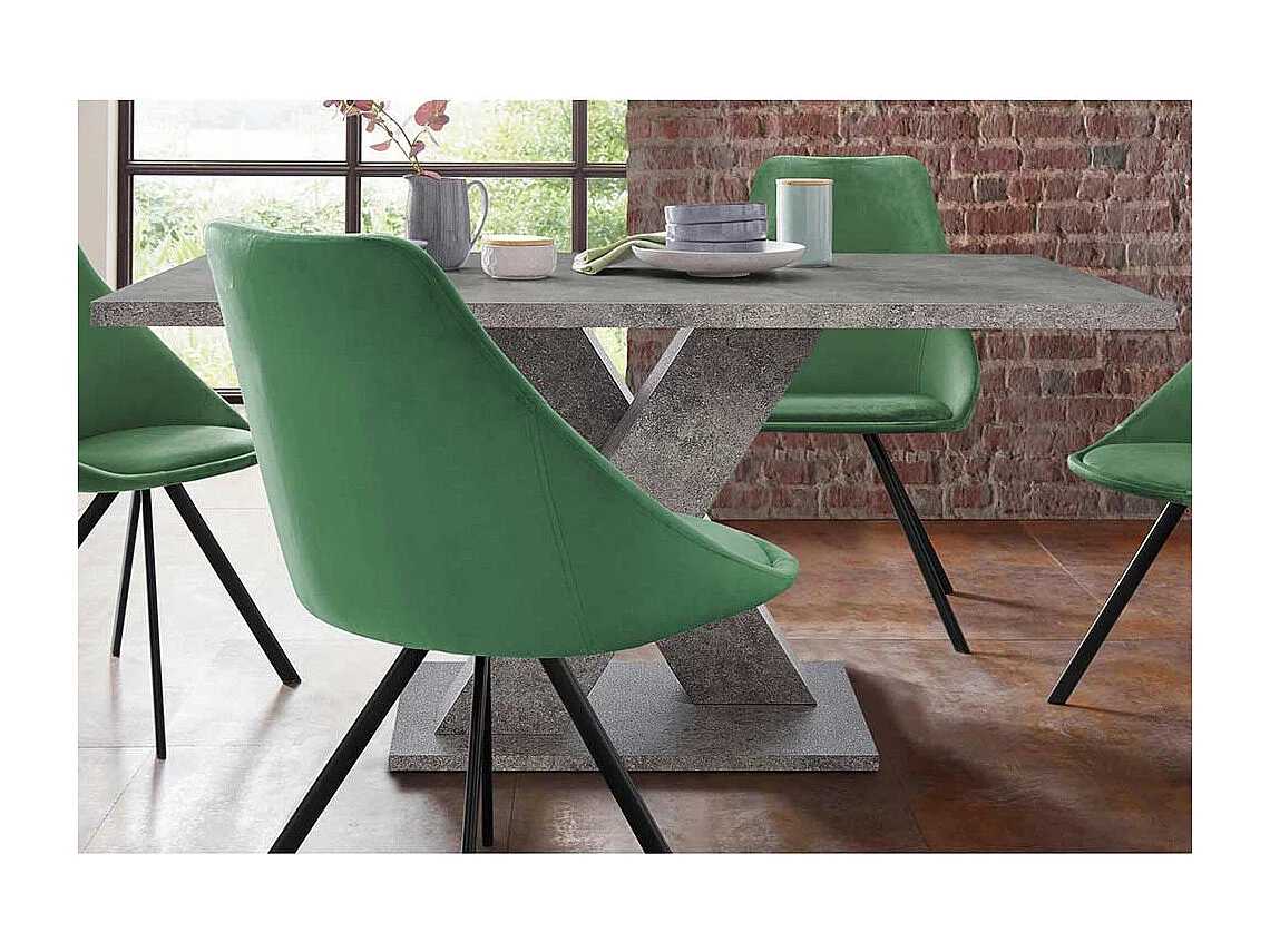 Esszimmer Tisch in Beton Grau X-Füßen