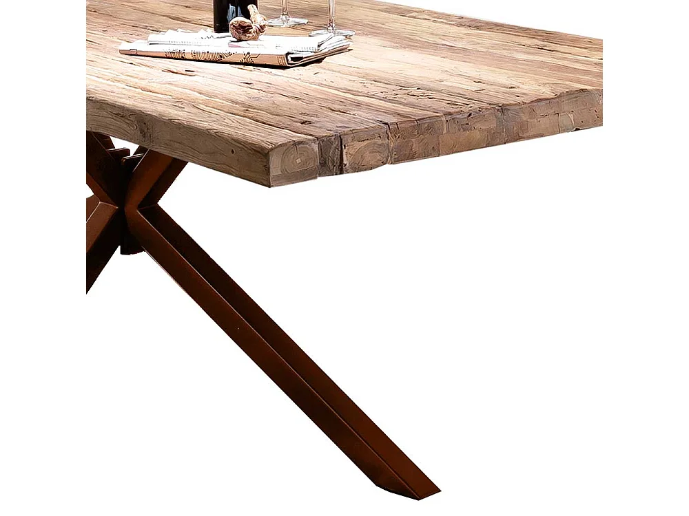 Tisch Esszimmer aus Teak Recyclingholz Metall Spider Gestell