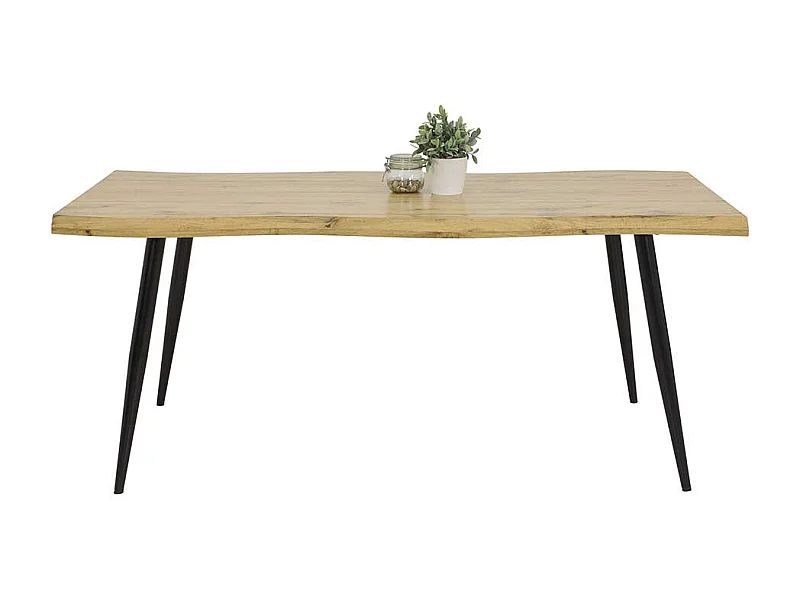 Esszimmertisch groß 180x76x100 cm Wildeichefarben und Schwarz