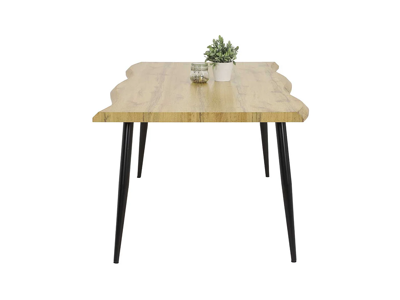 Esszimmertisch groß 180x76x100 cm Wildeichefarben und Schwarz