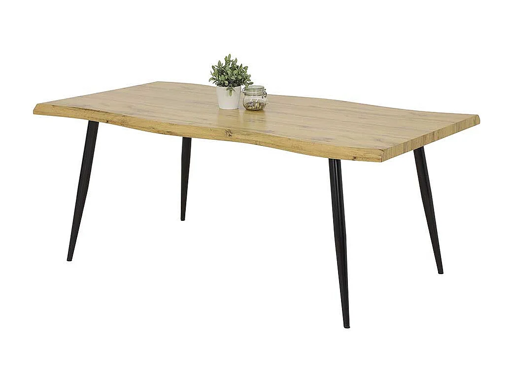 Esszimmertisch groß 180x76x100 cm Wildeichefarben und Schwarz