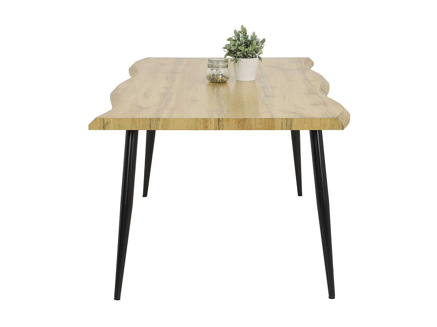 Esszimmertisch groß 180x76x100 cm Wildeichefarben und Schwarz