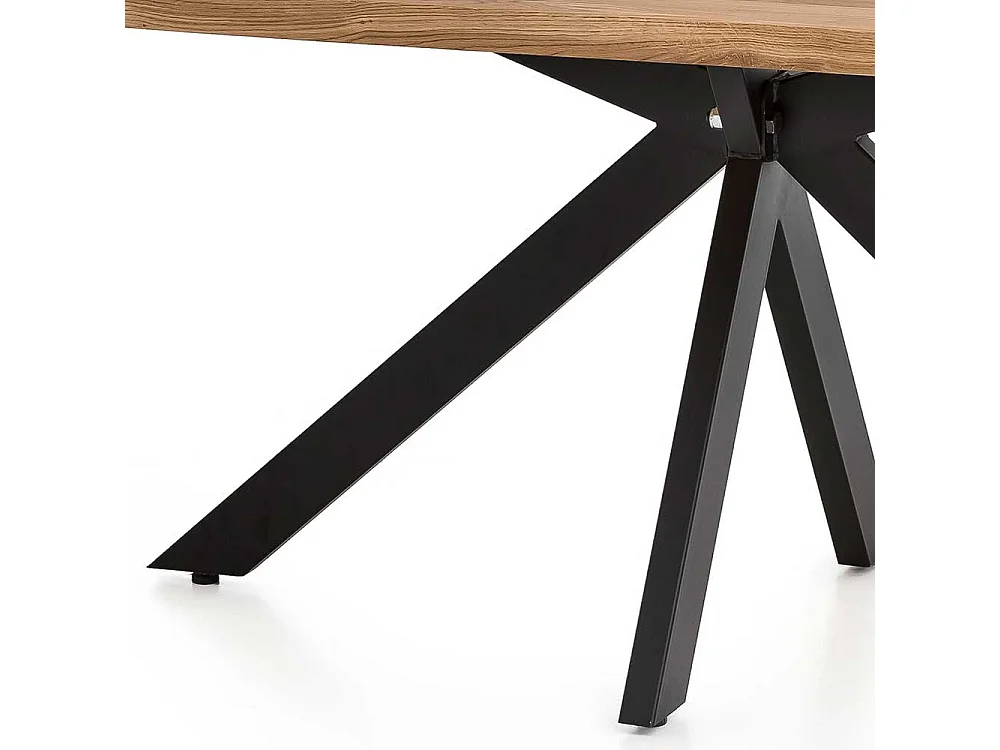 Spidergestell Tisch aus Wildeiche Massivholz Metall