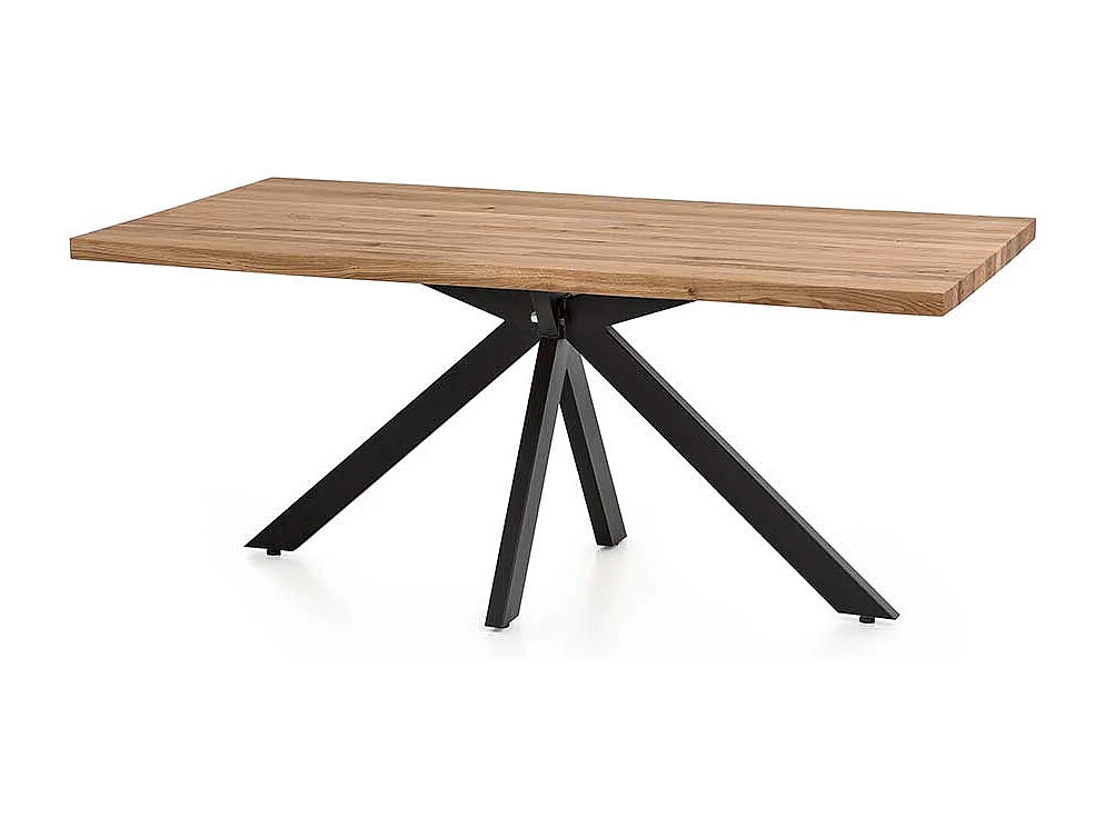 Spidergestell Tisch aus Wildeiche Massivholz Metall