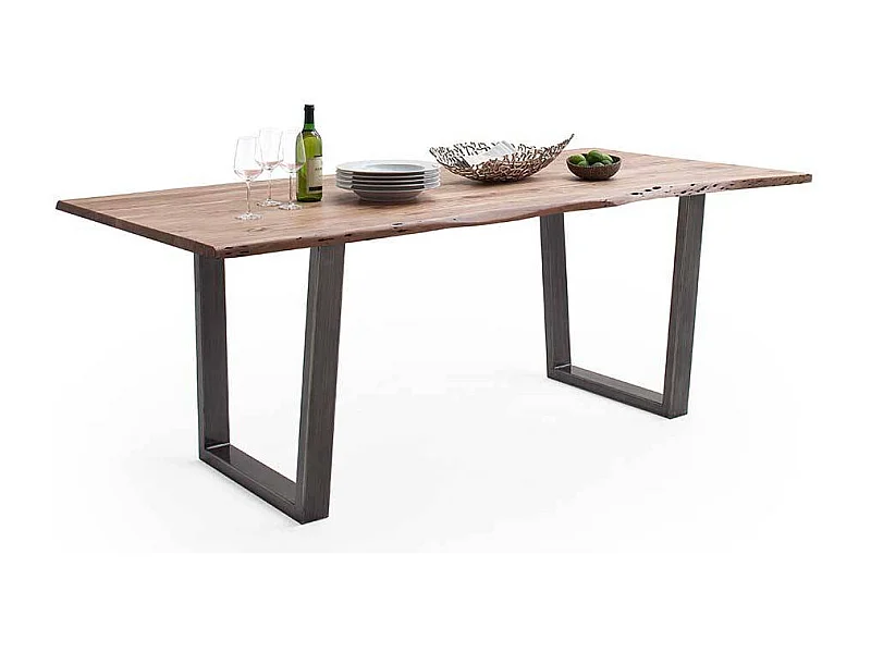 Esstisch Holztisch im Industry und Loft Stil mit Bügelgestell