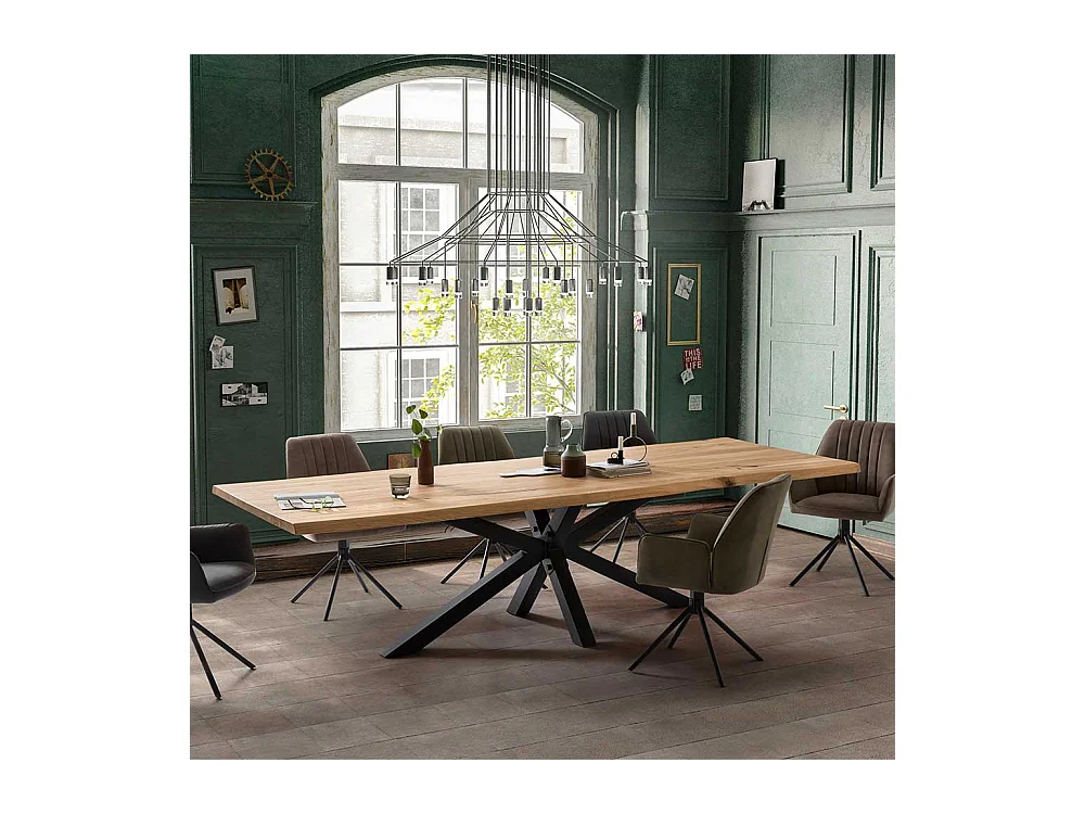 XXL Esszimmertisch aus Eiche Massivholz Spider Gestell