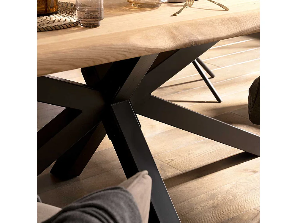 XXL Esszimmertisch aus Eiche Massivholz Spider Gestell