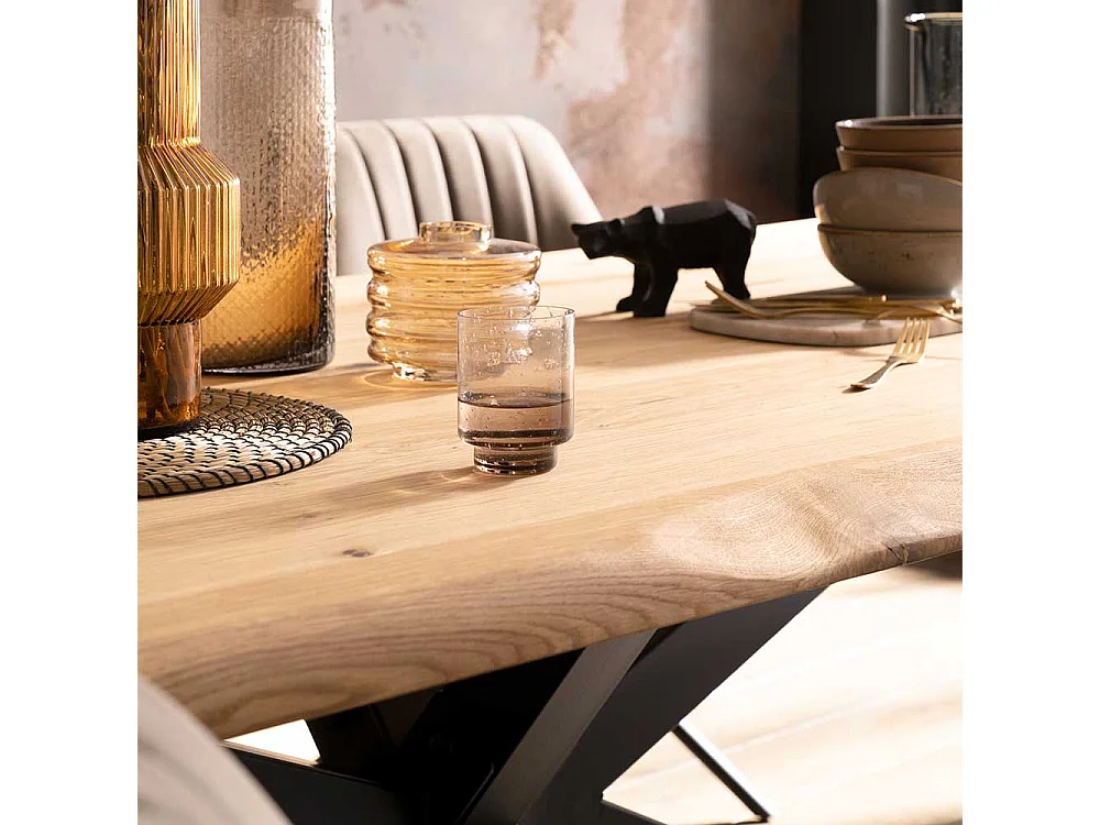 XXL Esszimmertisch aus Eiche Massivholz Spider Gestell