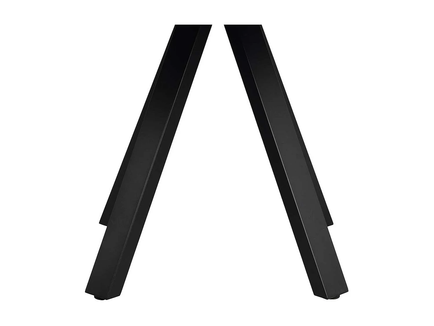 Schwarzer Küchen Tisch aus Eiche Massivholz und Metall rund