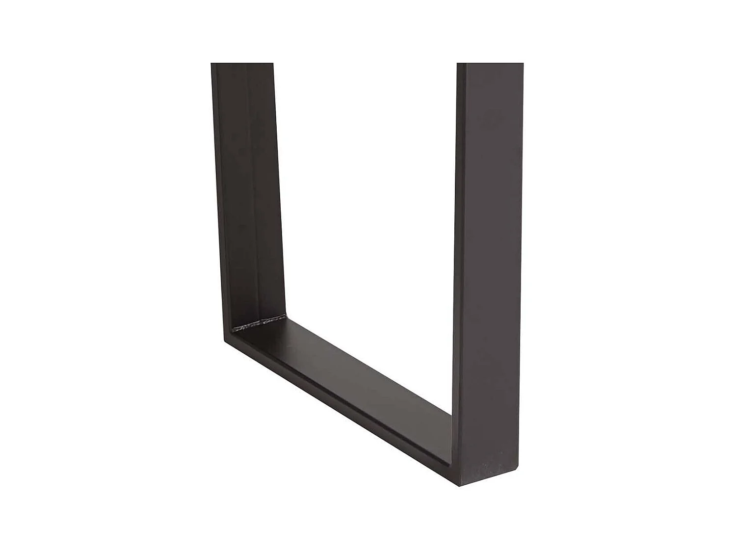 Holztisch Wildeiche geölt Metall Bügelgestell schwarz