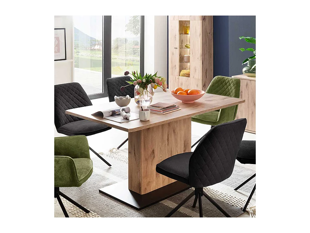 Moderner Tisch 160x78x90 cm Wildeichefarben und Anthrazit