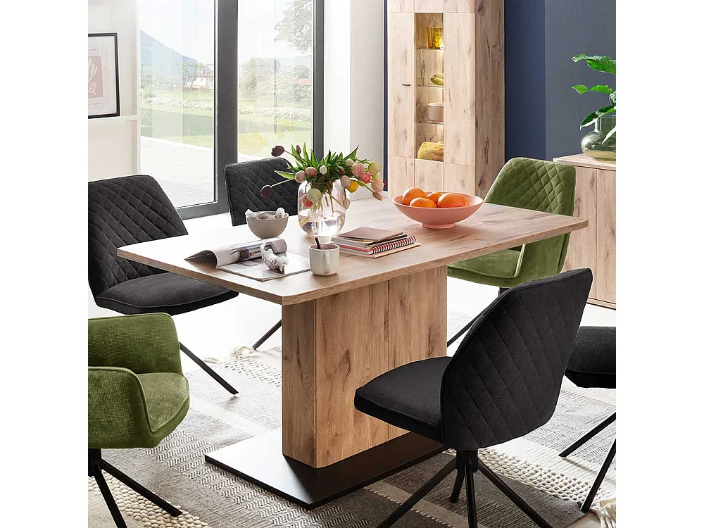 Moderner Tisch 160x78x90 cm Wildeichefarben und Anthrazit