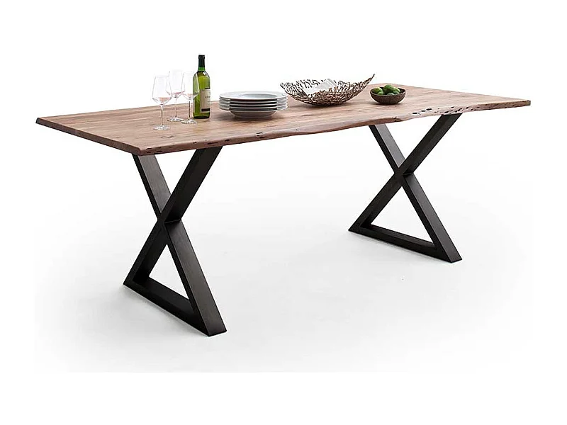 Esstisch Holztisch aus Akazie Massivholz mit natürlicher Baumkante